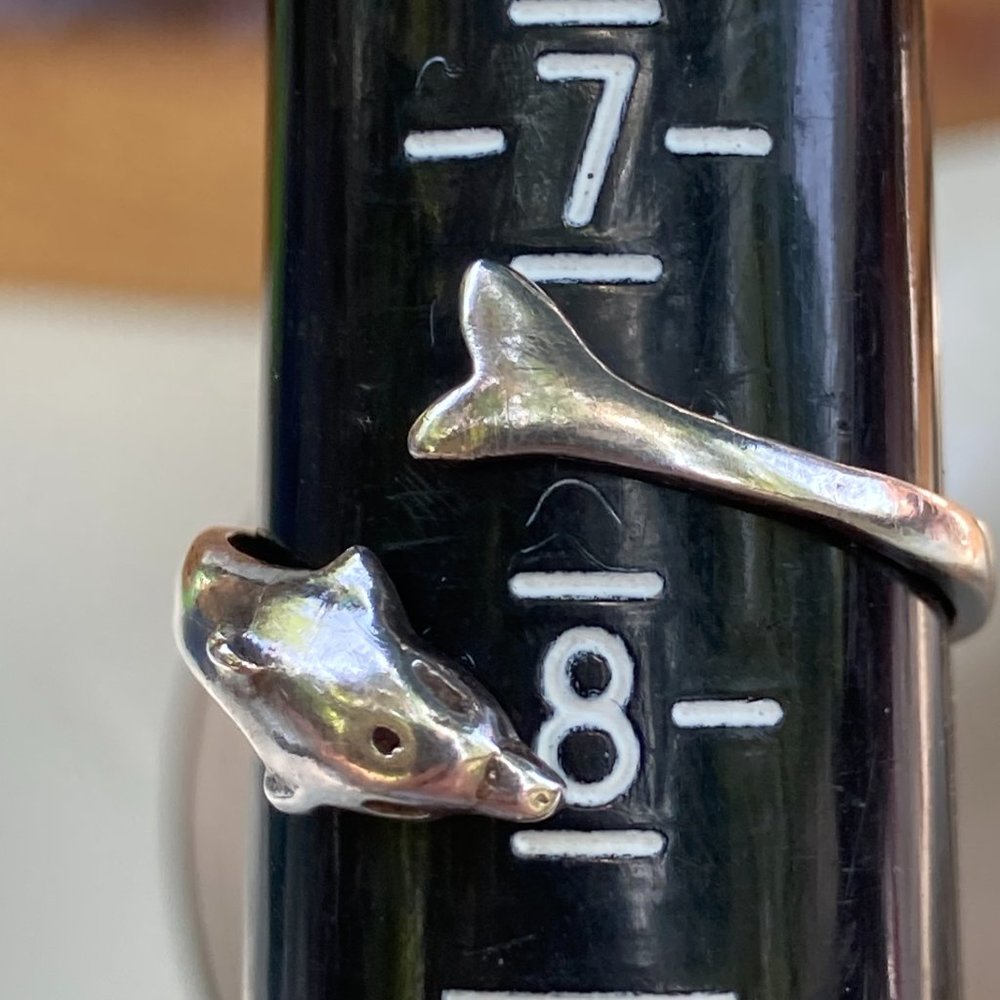 Sterling Silver Dolphin Ring, Adjustable - image 4